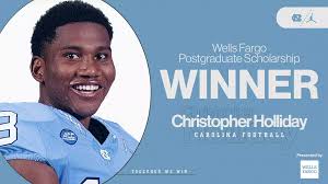 Football's Holliday Earns Wells Fargo Postgraduate Scholarship