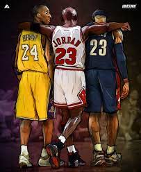 Sports personality art poster condition: Kobe Bryant X Michael Jordan X Lebron James Illustration Kobe Bryant Lebron James Kobe Bryant Michael Jordan Lebron James Poster
