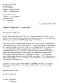 Muster Bewerbung Als Fachkraft Fur Lagerlogistik