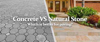 Bring elegance to your patio with natural stone or natural looking stone pavers. Concrete Pavers Vs Natural Stone Pavers Is It Worth The Money Royal Landscape Nursery Blog