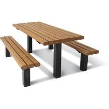 Ultra Play Ultrasite Multi Pedestal Recycled Plastic In Ground Table Table Size 96 Finish Brown Picnic Table Plastic Picnic Tables Metal Picnic Tables