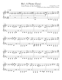 He S A Pirate Easy From Pirates Of The Caribbean Sheet Music For Piano Solo Musescore Com