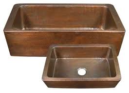 hand hammered copper farmhouse sink