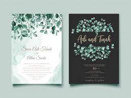 Download Eucalyptus Watercolor Wedding Invitation Card Template For Free Watercolor Wedding Invitations Wedding Invitation Vector Pastel Wedding Invitations