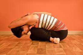 Forward Bend With Gomukhasana Legs Garudasana Arms Poses Bean Bag Chair Person