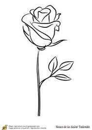 une tige de rose stylisee a colorier pour la saint valentin drawing tattoo roses coloriage winnie l&#x00027;ourson