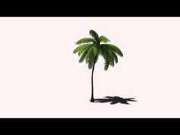 Vector illustration isolated on a blue background. Animation Palm Tree Youtube