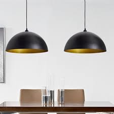 Deckenleuchte 2 Stk Hohenverstellbar Halbkugelformig Schwarz Hangeleuchte Esstisch Lampe Esstisch Deckenlampe
