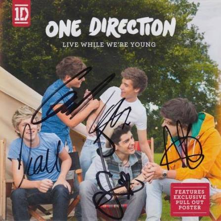 One Direction Live While We're Young - Autographed UK CD single (CD5 / 5")  (713505)