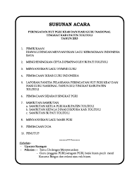 Check spelling or type a new query. Doc Susunan Acara Peringatan Hut Pgri Ke 68 Dan Hari Guru Nasional Tingkat Kabupaten Tolitoli Tahun 2013 Stenly Madamba Academia Edu