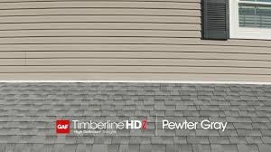 Gaf timberline hd fox hollow gray (house 2) pictured above: Gaf Roofing Timberline Hdz Pewter Gray Shingles Youtube