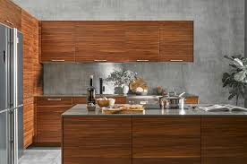 Use real wood veneer to make a statement in your kitchen. Incredible Natural Wood Kitchen Cabinets Made Of Walnut And Quartz