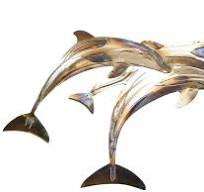 Stainless Steel Dolphin Metal Wall Art, Pod Of Dolphins ...