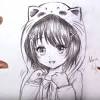 Pencil sketches of cartoon girls. 1