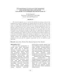 Download buku manajemen produksi dan operasi sofjan assauri pdf. Pdf Analisis Pemetaan Fungsi Waktu Produksi Pada Home Industri Cosh Motor Jasa Pembuatan Onderdil Motor Di Pasuruan