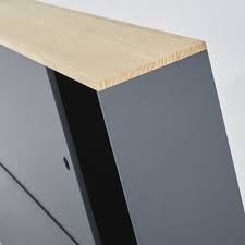 Kopfteil mit ablage fur einen besser organisierten raum mobel design dekoration slaapkamerideeen slaapkamerinrichting thuisdecoratie. Bettkopfteil 190 Mit Stauflachen Anthrazitgrau Gamer Maisons Du Monde