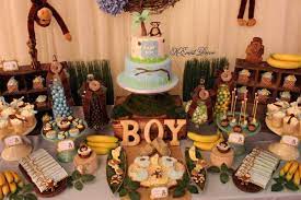 Monkey Jungle Theme Baby Shower Party Ideas Photo 2 Of 12 Jungle Baby Shower Theme Baby Shower Monkey Theme Monkey Baby Shower Boy