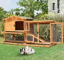 Amazon.com: Wooden Rabbit Cage, Rabbit Hutch Outdoor with ...