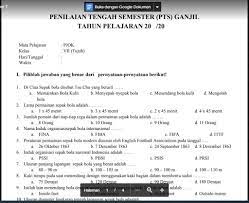 Berikut kami tuliskan sedikit soal uts 1 mapel pjok tersebut yang bisa anda tengok terlebih dahulu sebelum mendownloadnya: Soal Pts Pjok Kelas 7 Semester 1 Kurikulum 2013 Soal Pelajaran