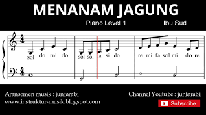 Not Balok Menanam Jagung Tutorial Piano Grade 1 Notasi Lagu Anak Doremi Solmisasi Youtube