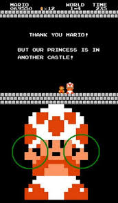 Sorry Mario But Our Princess Is In Another Castle Lyrics Legit Close Up Zoom Of Toad During Those Old Super Mario Bros Days He Has Been Giving Us The Finger Since 1985 Wtf Super Mario Bros Make Me Laugh Mario