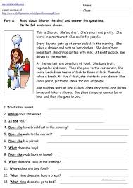 Live worksheets > english > english as a second language (esl) > reading comprehension. Sharon The Chef Reading Comprehension Lectura Comprension Simple English Worksheets Simple English Comprehension Worksheets Worksheets Italian Tutor Year 1 Math Puzzles Counting Like Coins Mixed Computation Worksheets Tessellation Worksheets Printable
