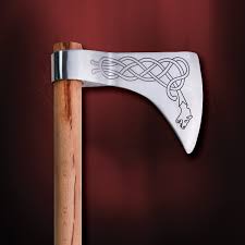 There's a flat on the back for pounding wooden tent stakes, but i don't think it's solid enough. Dragon Viking Axe Viking Weapon Museum Replicas