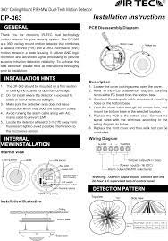 This pir sensor is perfect for and. Dp363 360 Degree Ceiling Mount Dual Tech Motion Detector User Manual 1 Rev Ir Tec
