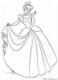 How To Draw Cinderella Step By Step Drawing Tutorials Cinderella Drawing Barbie Drawing Disney Princess Sketches