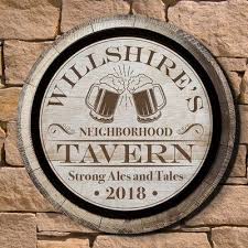 Millwood Pines Ales And Tales Neighborhood Tavern Custom Sign Wall Decor In 2021 Custom Bar Signs Personalized Bar Signs Custom Sign