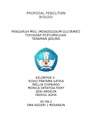 Jurnal ini memuat hasil penelitian ataupun kajian yang berkaitan dengan masalah biologi yang diterbitkan secara berkala dua kali setahun (juni dan desember). Doc Proposal Penelitian Biologi Pengaruh Msg Monosodium Glutamat Terhadap Pertumbuhan Tanaman Jagung Ridho Satria Academia Edu