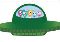 5 Little Men in a Flying Saucer (Number Rhyme) Visual Aids
