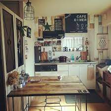 キッチン カフェ風 扉 壁紙屋本舗 壁紙 などのインテリア実例 2015 09 22 11 17 31 roomclip ルームクリップ インテリア 模様替え 家のインテリア