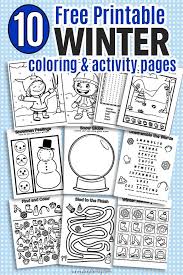 10 Free Printable Winter Coloring Activity Pages Winter Activities For Kids Winter Break Activities Free Printable Activities