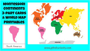 Check spelling or type a new query. Montessori Continents 3 Part Cards And World Map Printables Gift Of Curiosity