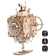 Rokr 3d Assembly Puzzle Build Your Own Wooden Music Box Craft Kits Brain Teaser Gifts For Kids And Adults Submarine Wooden Music Box Music Box Diy Puzzles