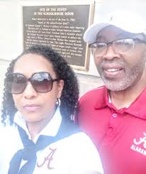 This should tell you how big of a “Bama” fan my husband is … at our wedding  reception my Hubby requested the monogram ”A” for his groom cake! #Rolltide