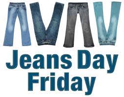 If the jeans day is earned by workplace merit or is being used as a fundraising tactic, such as by purchasing a jean day with a $5 donation to a local food bank, relay this as well. Jeans Day Friday 2016 Napier Family Centre