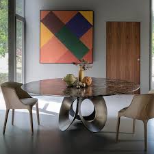 Black, white, red, brown, coffee and everything in. Contemporary Dining Table Oracle Arketipo Wood Veneer Glass Metal