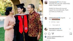 Maudy ayunda membagikan momen wisuda ke akun instagram pribadinya. Zsecifa Iqhwm