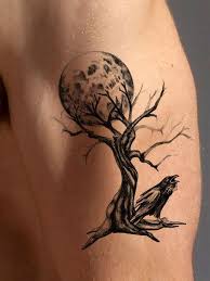 This Highly Detailed Black And White Temporary Tree Tattoo Look Super Cool As An Arm Tattoo Shoulder Or Ches Chest Tattoo Tree Tattoo Sleeve Tattoos For Women
