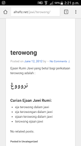Diluncurkan pada kongres bahasa jawa i di semarang tahun 1991. Macam Mana Korang Eja Terowong Dalam Tulisan Jawi Hanis Amanina