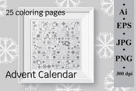 This section has a lot of calendar coloring pages for preschool, kindergarten and kids. Advent Calendar Coloring Page Grafico Por Sunnycoloring Creative Fabrica