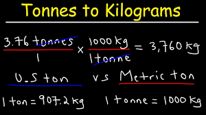 1 metric ton = 1,000 kg. How To Convert From Tonnes To Kilograms And Kg To Tons Youtube