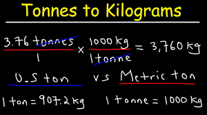 Terdapat 1,000 kg dalam tan metrik. How To Convert From Tonnes To Kilograms And Kg To Tons Youtube