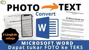 Check spelling or type a new query. Cara Convert Tukar Gambar Ke Teks Dengan Microsoft Word Youtube