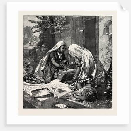 The Famine in India: Women Grinding Corn