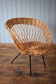 Vintage Satellite Circle Bamboo Cane Wicker Rattan Tub Chair Mid Century Ebay Chair Mid Century Chair Round Wicker Chair