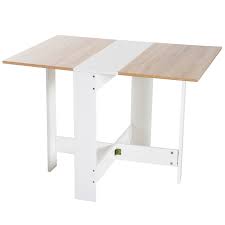 Homcom Drop Leaf Dining Table Space Saving Oak Aosom Canada Dining Table In Kitchen Dining Table Space Saving Folding Dining Table