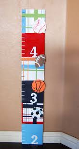 Hand Painted Growth Chart Sports Theme Madras Pottery
